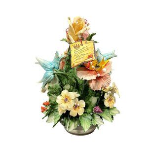 Mollica Capodimonte Porcelain Flower Bouquet IOB w/Hang Tag